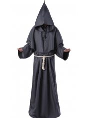 Wizard Robe Grey Hooded Robe - Adult Wizard Costumes